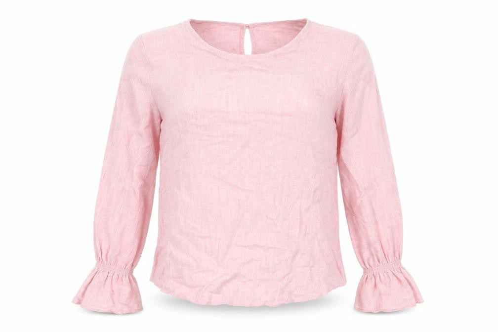 Defacto Womens Pink Viscose Basic Blouse Size S Crew Neck