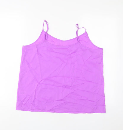 Marks & Spencer Womens Purple Polyester Basic Tank Size 14 V-Neck