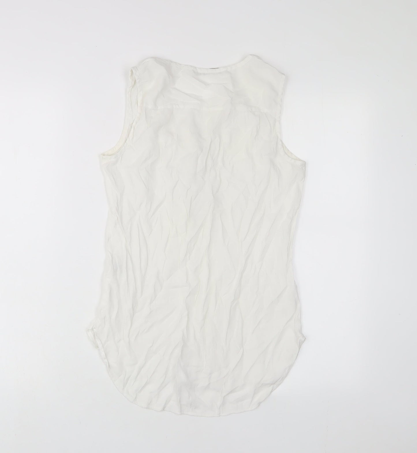 NEXT Womens White Viscose Basic Tank Size 6 V-Neck