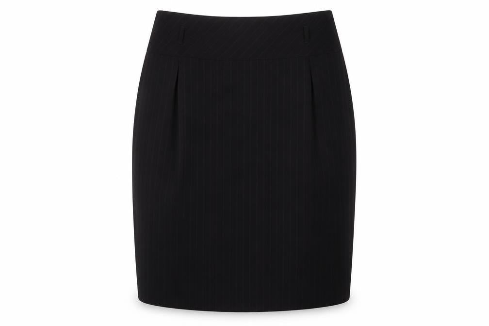 Planet Womens Black Striped Polyester A-Line Skirt Size 16 Zip