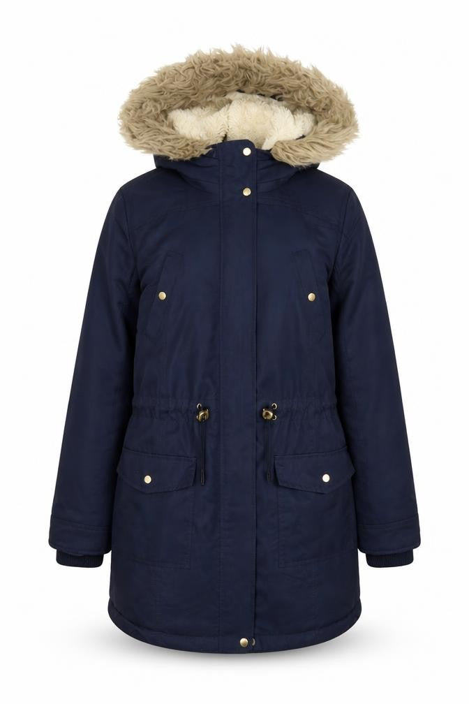 Oasis Womens Blue Parka Coat Size S Zip - Pockets