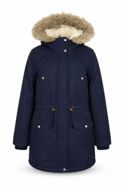 Oasis Womens Blue Parka Coat Size S Zip - Pockets