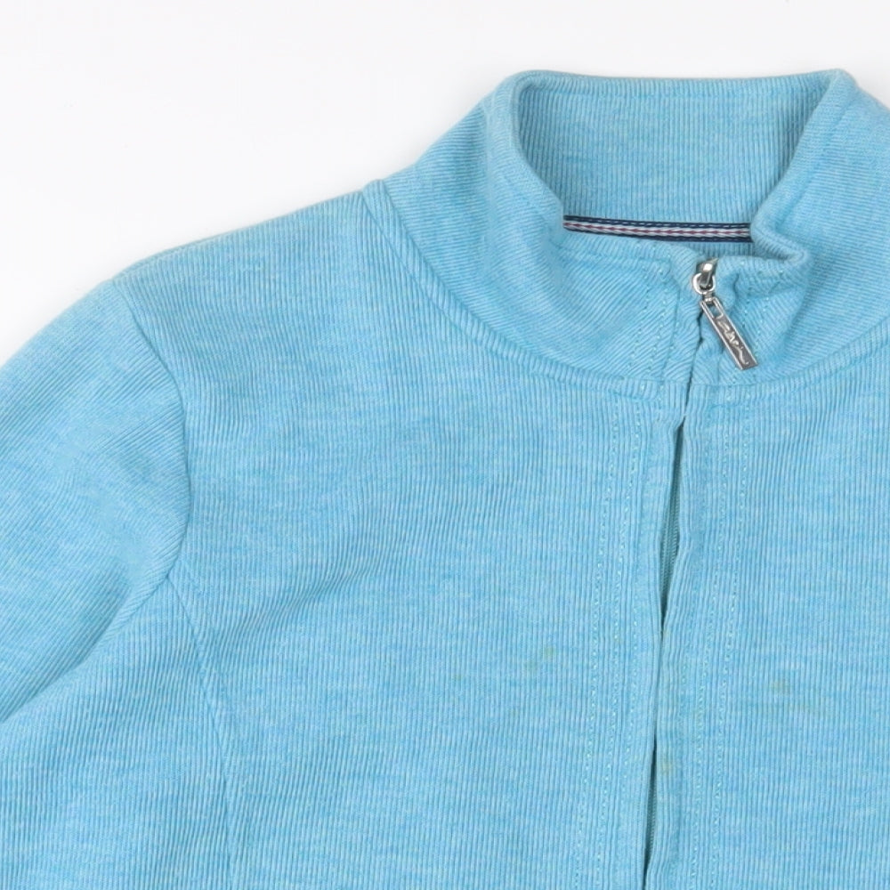 DASH Womens Blue Cotton Full Zip Sweatshirt Size 14 Zip