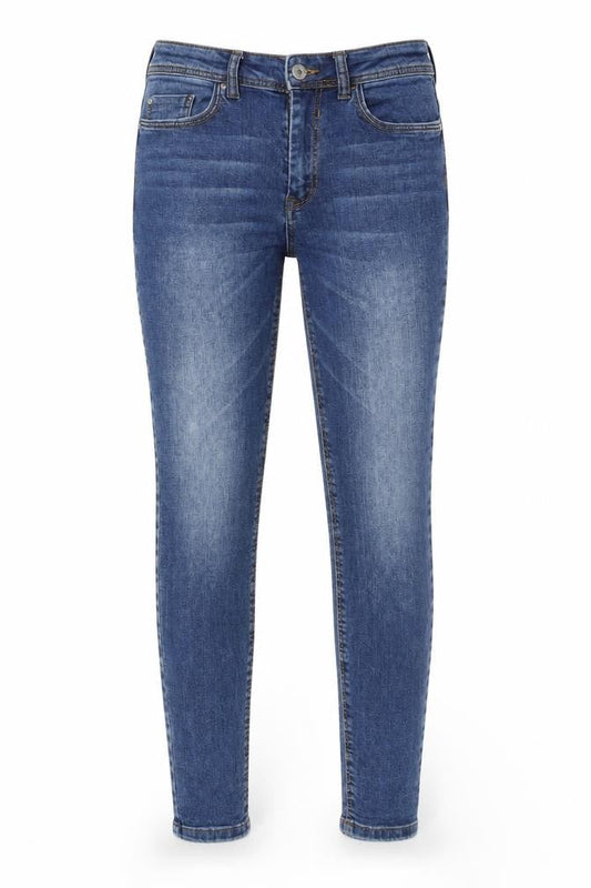 JDY Denim Womens Blue Cotton Blend Straight Jeans Size 28 L28 in Regular Zip