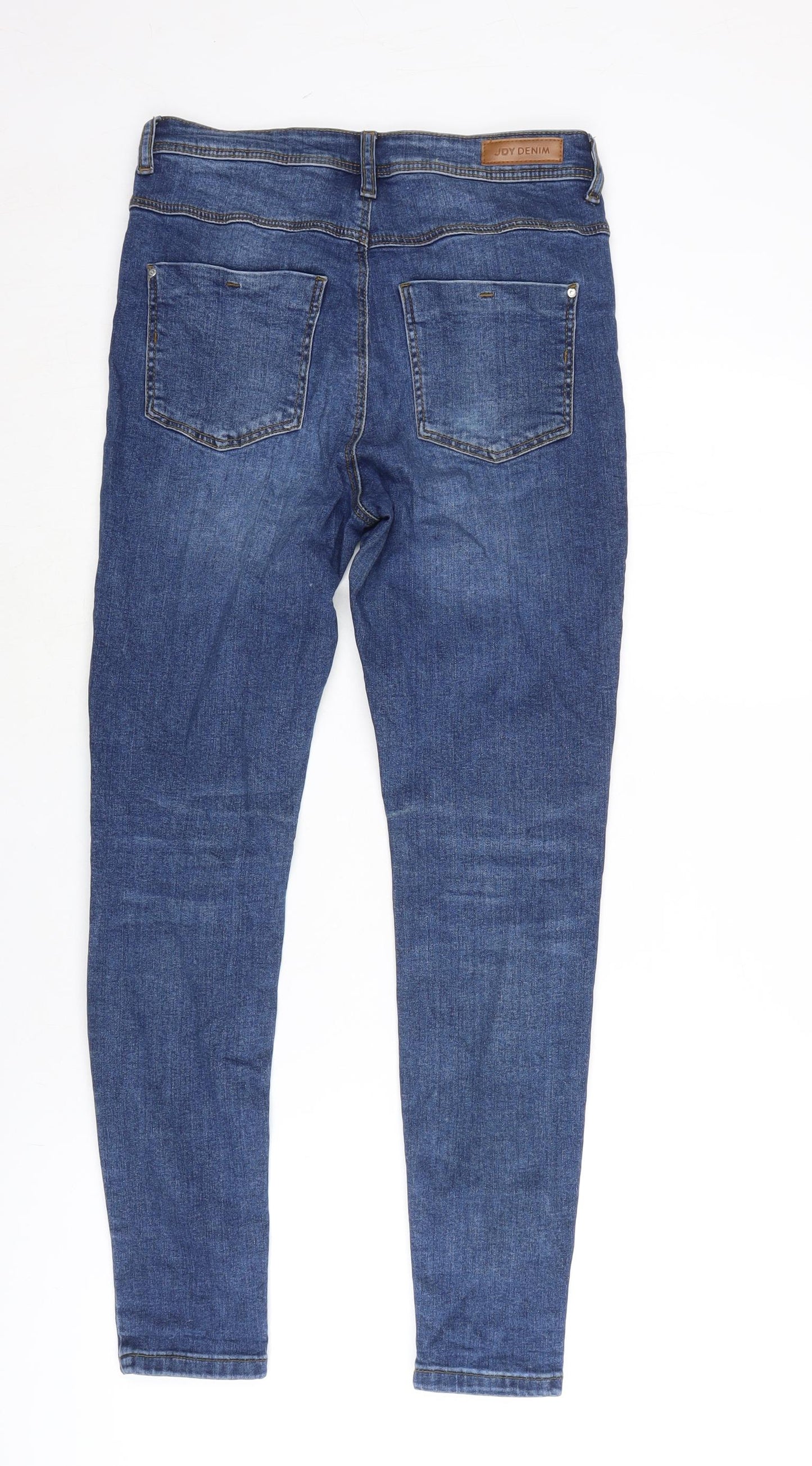 JDY Denim Womens Blue Cotton Blend Straight Jeans Size 28 L28 in Regular Zip