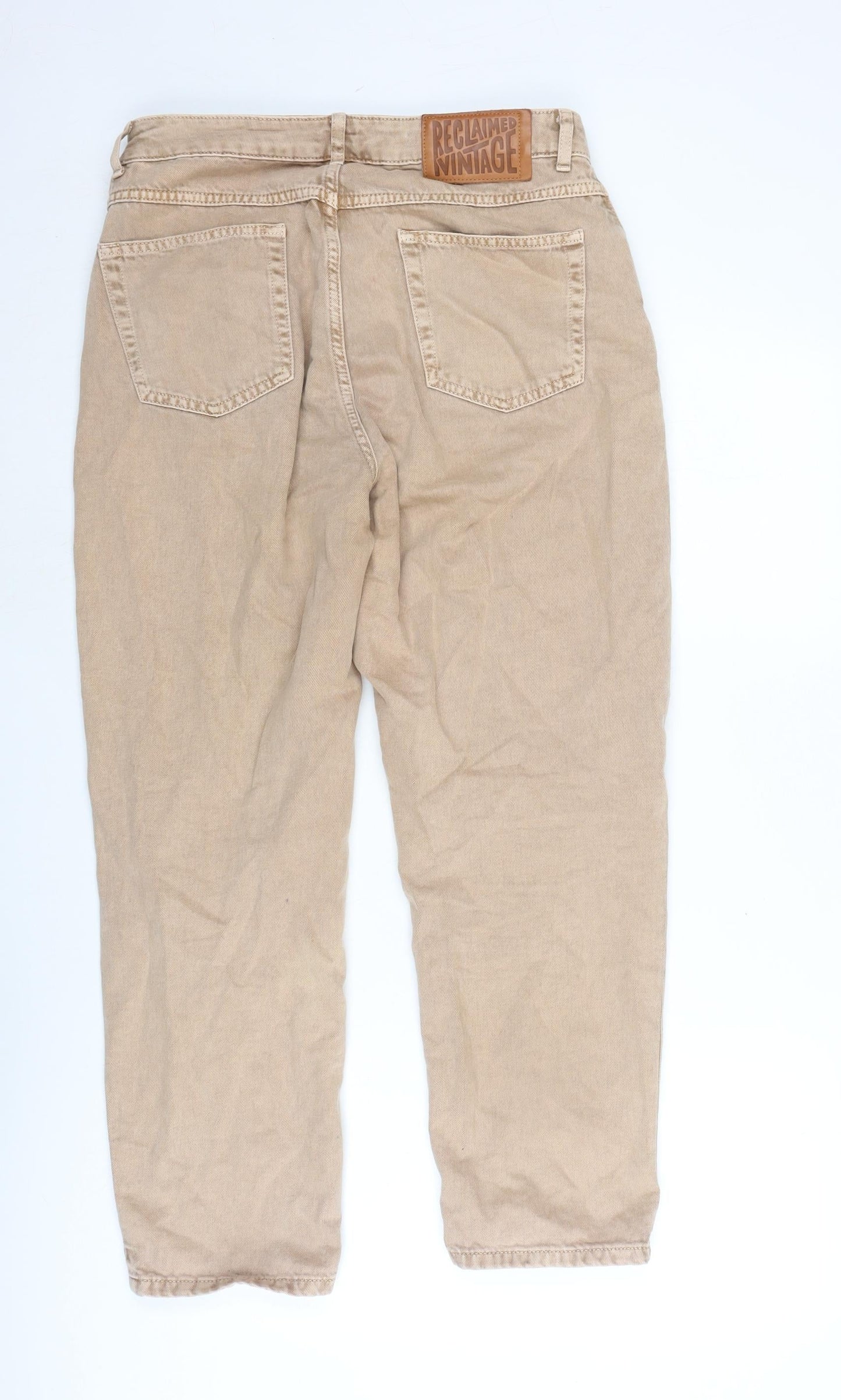 Reclaimed Vintage Womens Brown Cotton Straight Jeans Size 30 in L32 in Regular Zip - Vintage