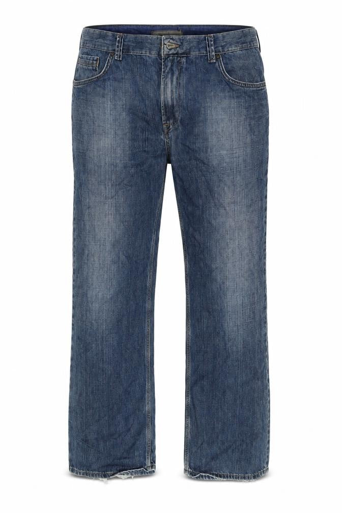 Marks & Spencer Womens Blue Cotton Straight Jeans Size 40 in L29 in Regular Zip