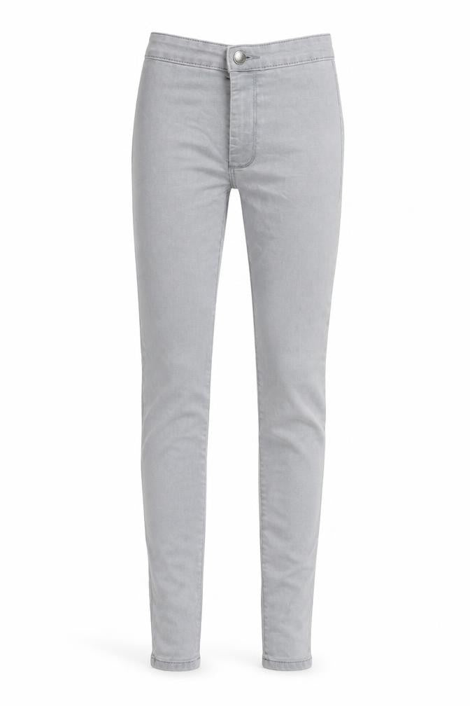 Miss Selfridge Womens Grey Cotton Straight Jeans Size 4 L29 in Regular Zip