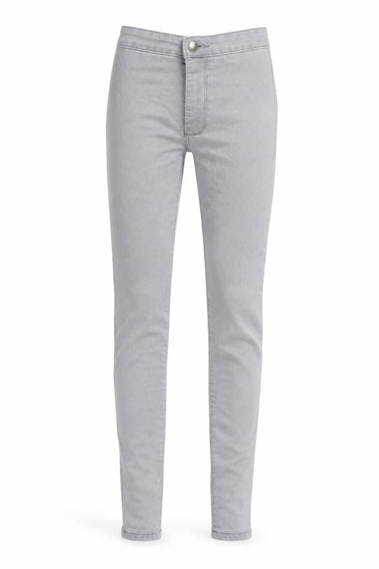 Miss Selfridge Womens Grey Cotton Straight Jeans Size 4 L29 in Regular Zip