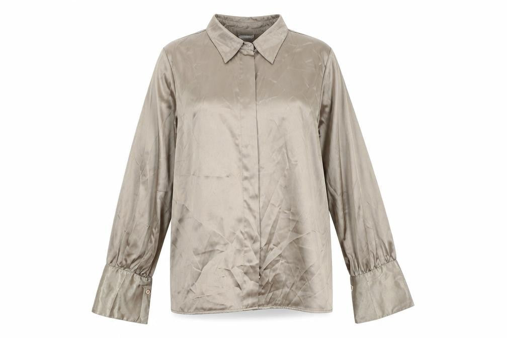Damart Womens Gold Polyester Basic Button-Up Size 12 Collared