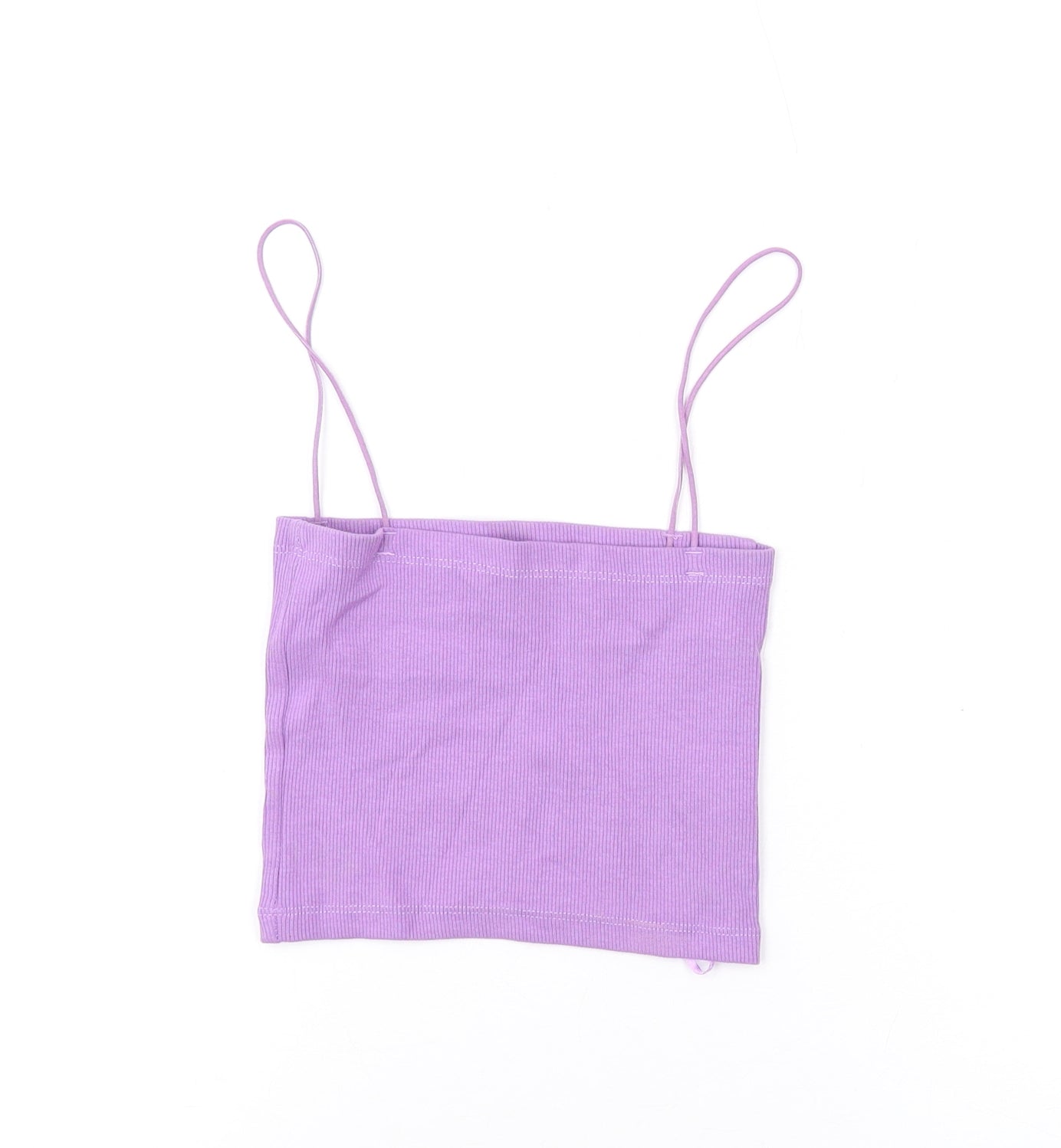 Zara Womens Purple Cotton Camisole Tank Size S Square Neck