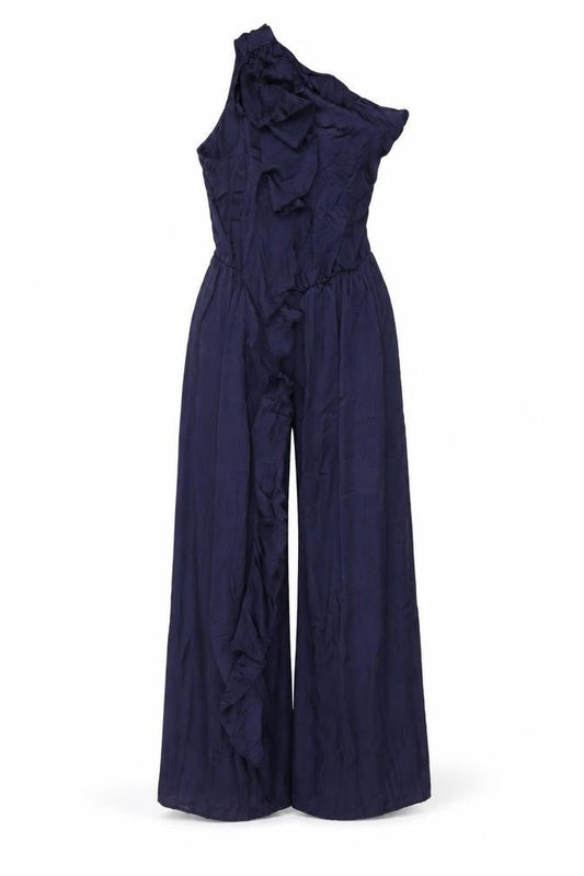 Zara Womens Blue Viscose Jumpsuit One-Piece Size M L26 in Zip