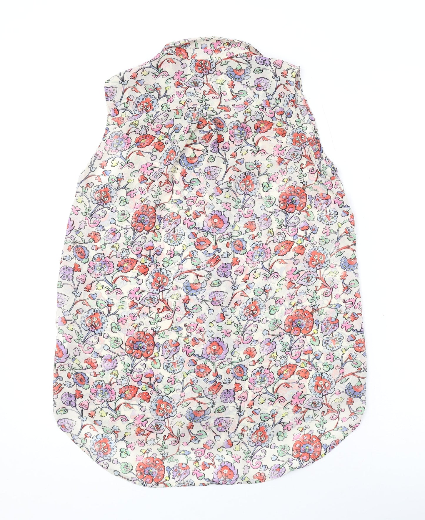 H&M Womens Multicoloured Floral Polyester Basic Blouse Size 4 Collared