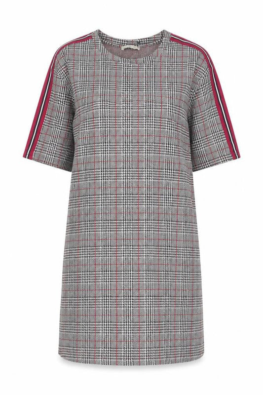 Zara Womens Grey Plaid Polyester A-Line Size M Round Neck Pullover