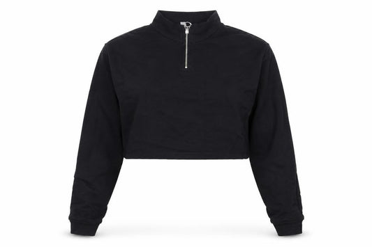ASOS Womens Black Cotton Pullover Sweatshirt Size 6 Zip