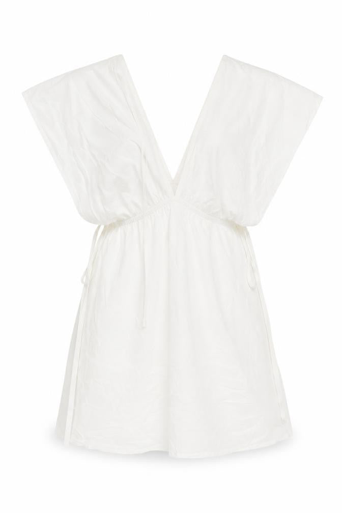 ASOS Womens White Viscose Mini Size 6 V-Neck Pullover
