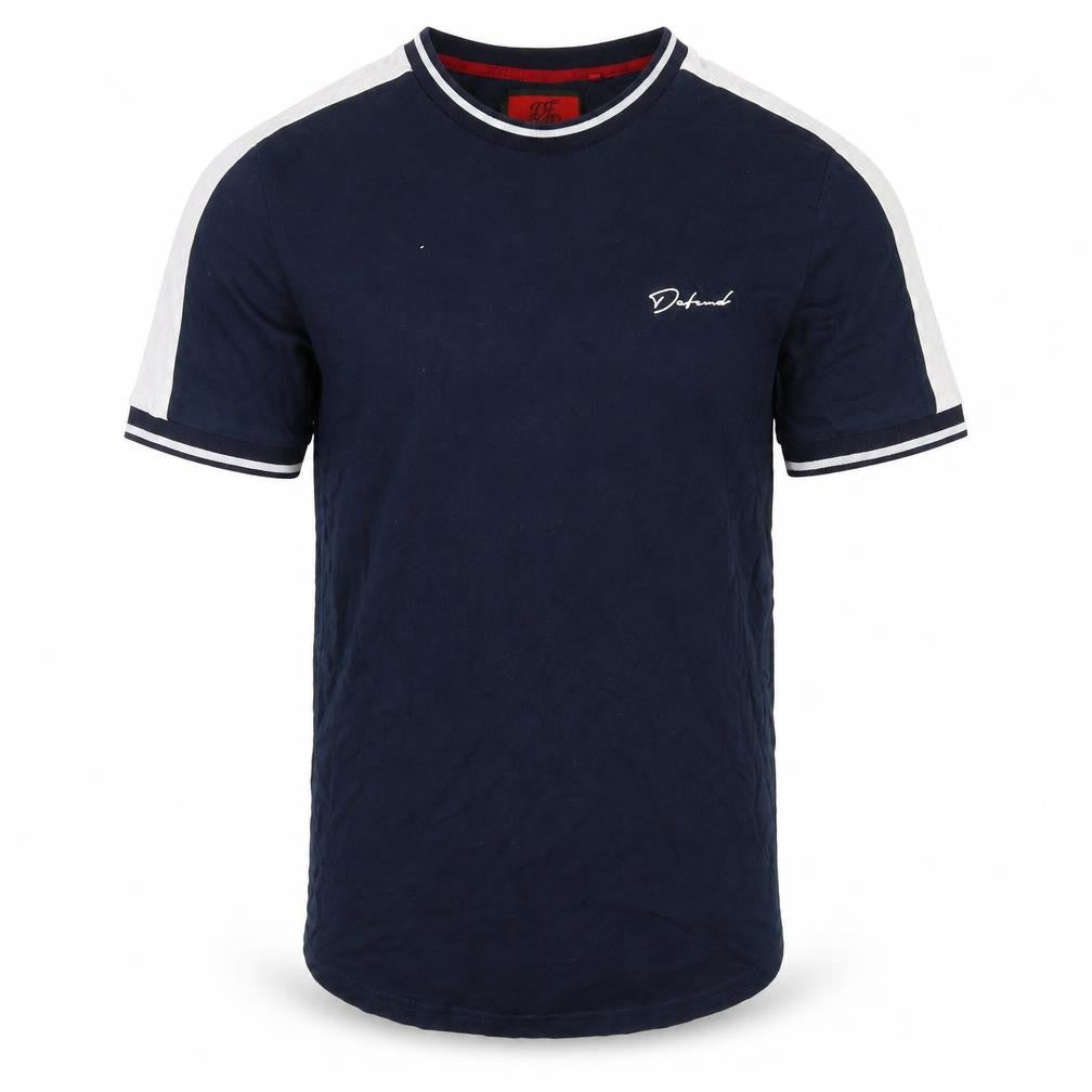 DFND Mens Blue Cotton T-Shirt Size L Round Neck