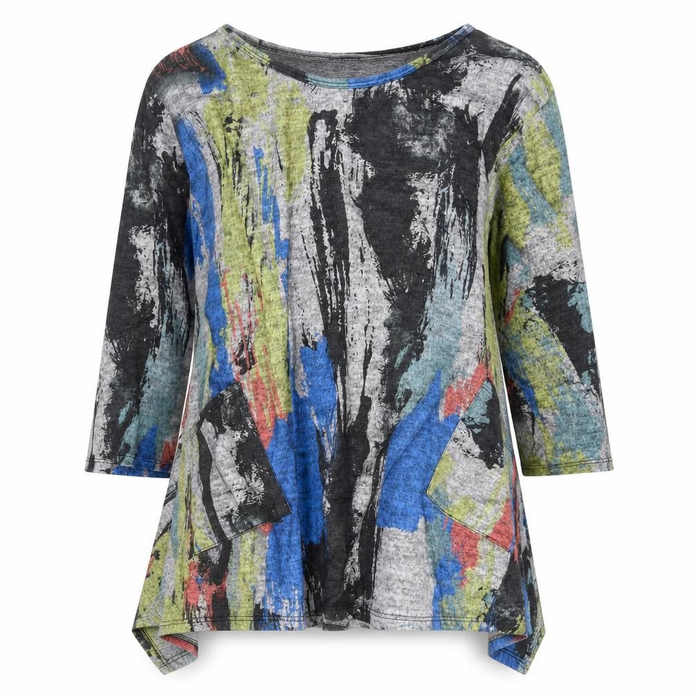 Roman Womens Multicoloured Round Neck Geometric Polyester Pullover Jumper Size L