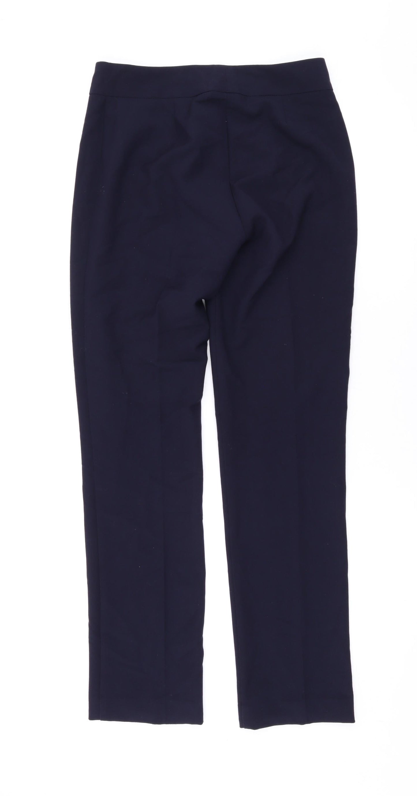 Marks and Spencer Womens Blue Polyester Trousers Size 8 L31 in Regular Zip