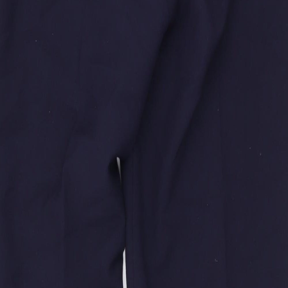 Marks and Spencer Womens Blue Polyester Trousers Size 8 L31 in Regular Zip