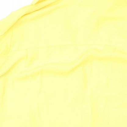 Marks & Spencer Womens Yellow Polyester Basic Button-Up Size 12 Collared