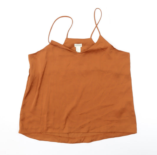 H&M Womens Brown Polyester Camisole Tank Size 14 V-Neck