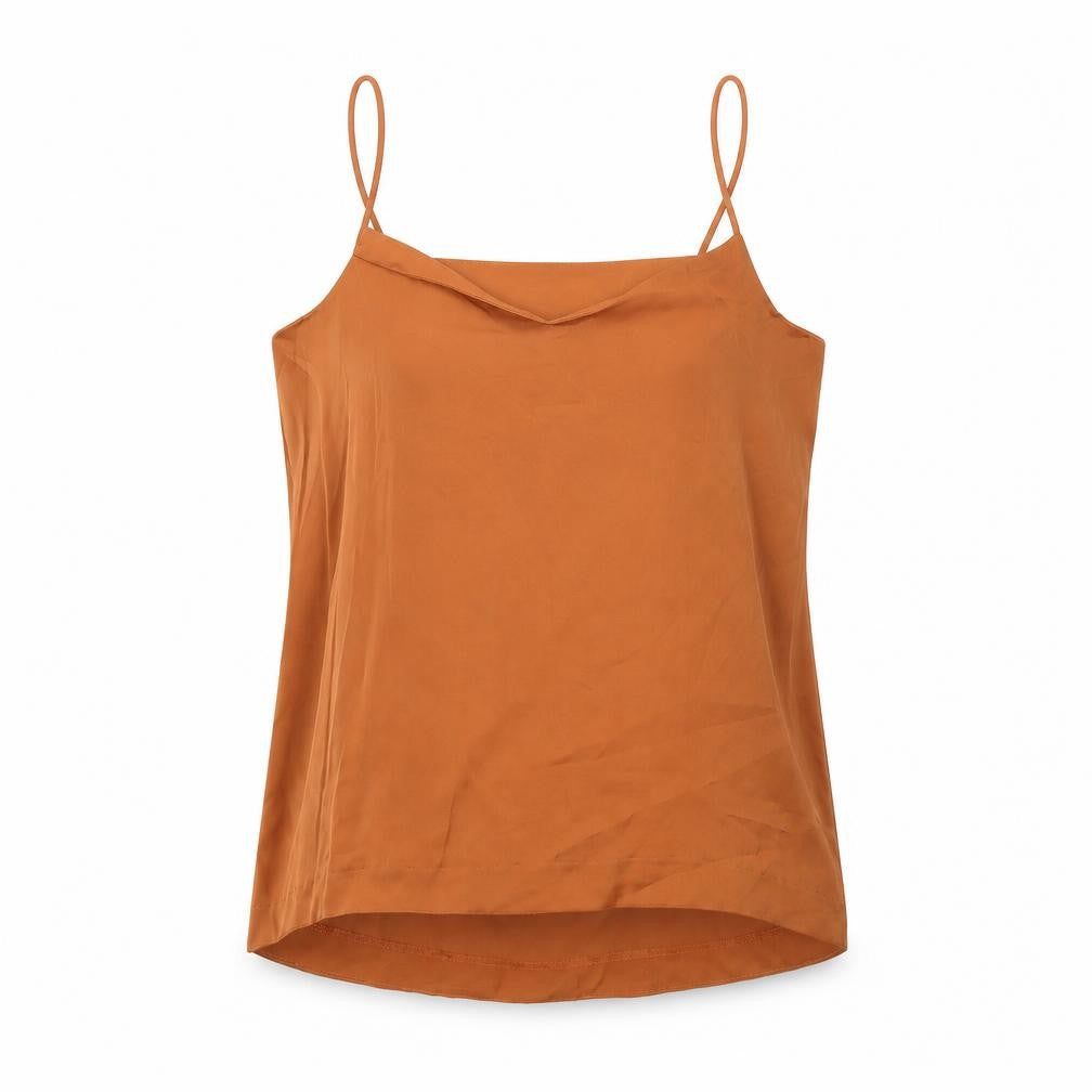 H&M Womens Brown Polyester Camisole Tank Size 14 V-Neck