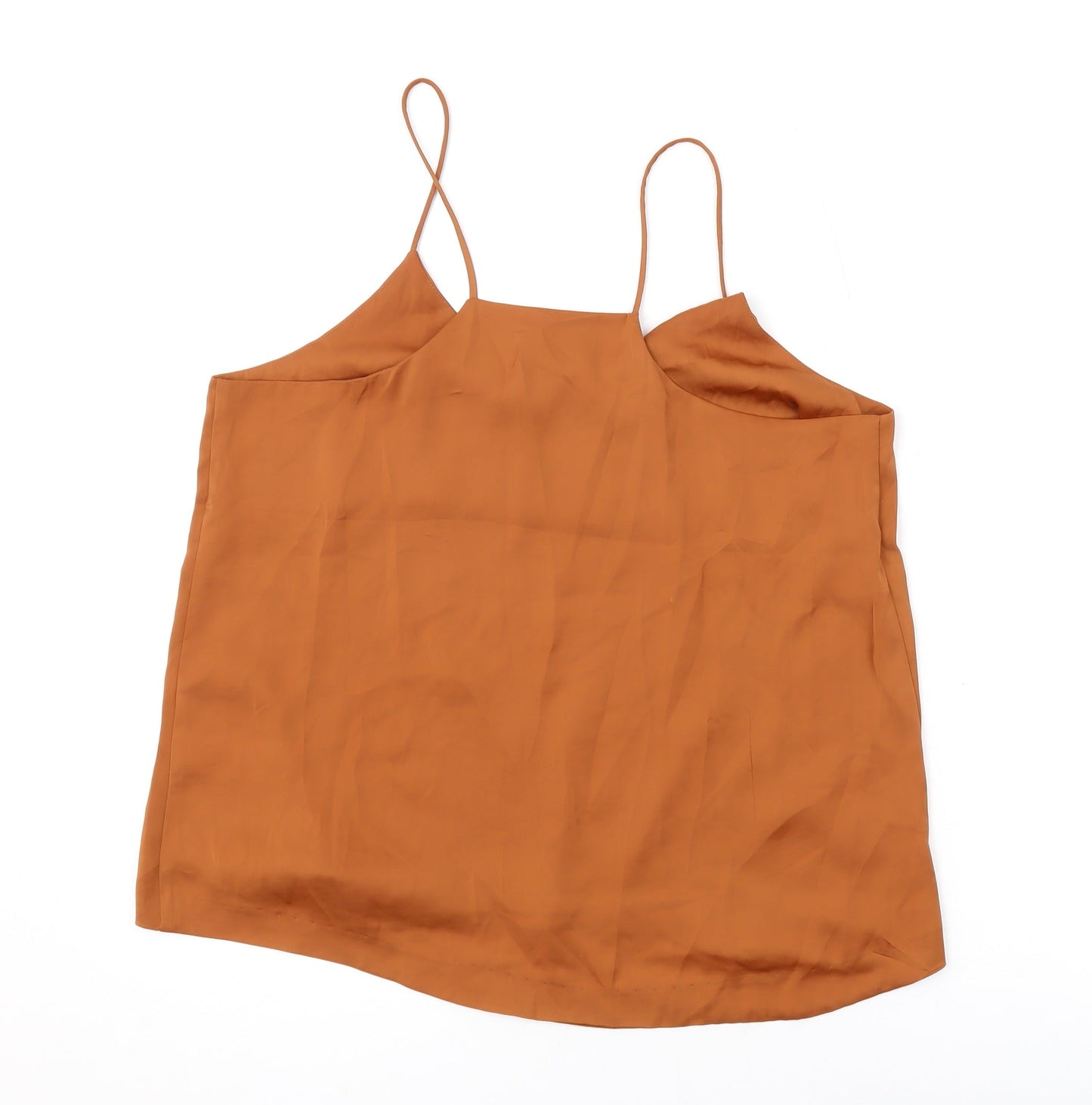 H&M Womens Brown Polyester Camisole Tank Size 14 V-Neck