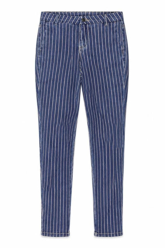 TU Womens Blue Striped Cotton Skinny Jeans Size 8 L28 in Regular Zip