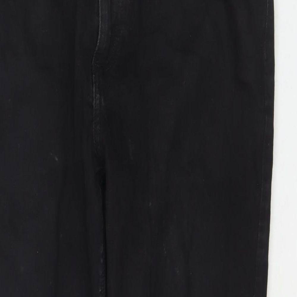 Marks and Spencer Womens Black Cotton Tapered Jeans Size 36 in L29 in Regular Zip