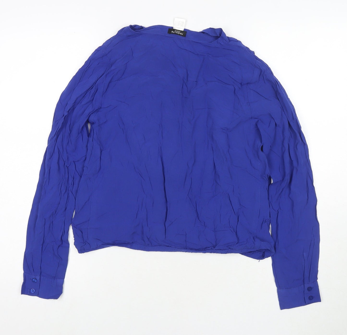 La Redoute Womens Blue Viscose Basic Blouse Size 10 V-Neck