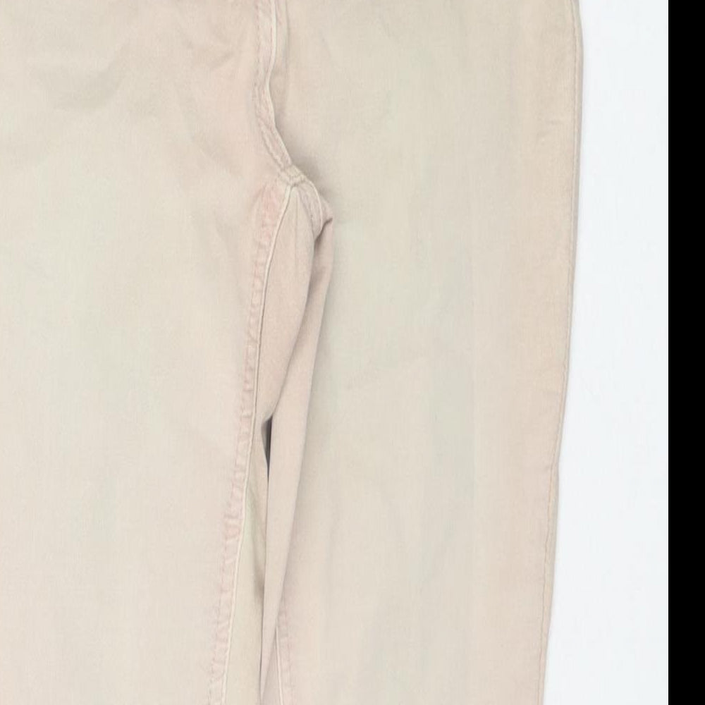 Matalan Womens Beige Cotton Skinny Jeans Size 10 L26 in Regular Zip
