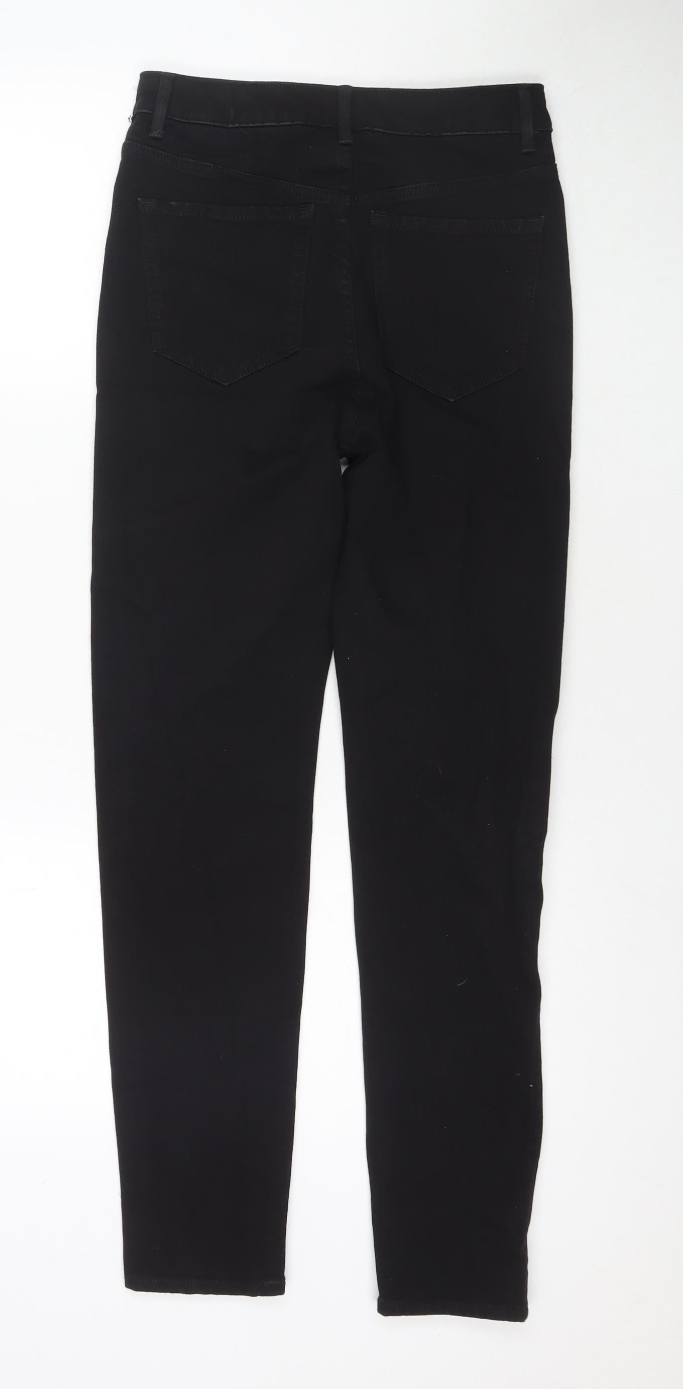 Marks and Spencer Womens Black Cotton Skinny Jeans Size 8 L28 in Regular Zip