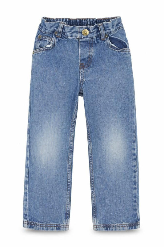 Quality Gurantee Girls Blue Cotton Straight Jeans Size 5-6 Years Regular Zip