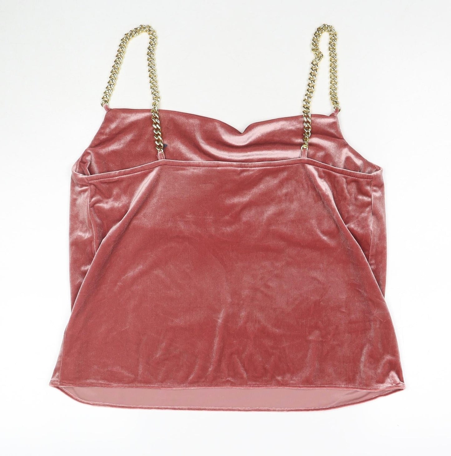 River Island Womens Pink Polyester Camisole Tank Size 12 Cowl Neck