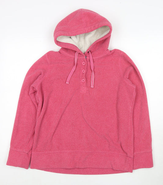 Marks and Spencer Womens Pink Polyester Pullover Hoodie Size 14 Pullover