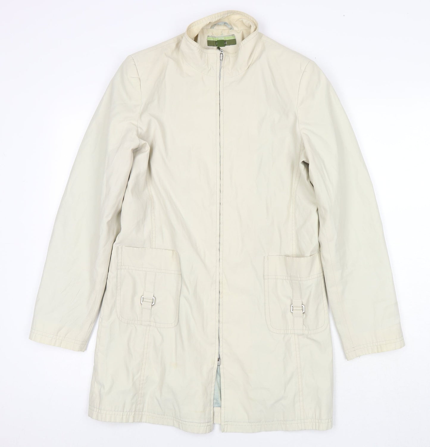 NuAge Womens Beige Jacket Coat Size 10 Zip