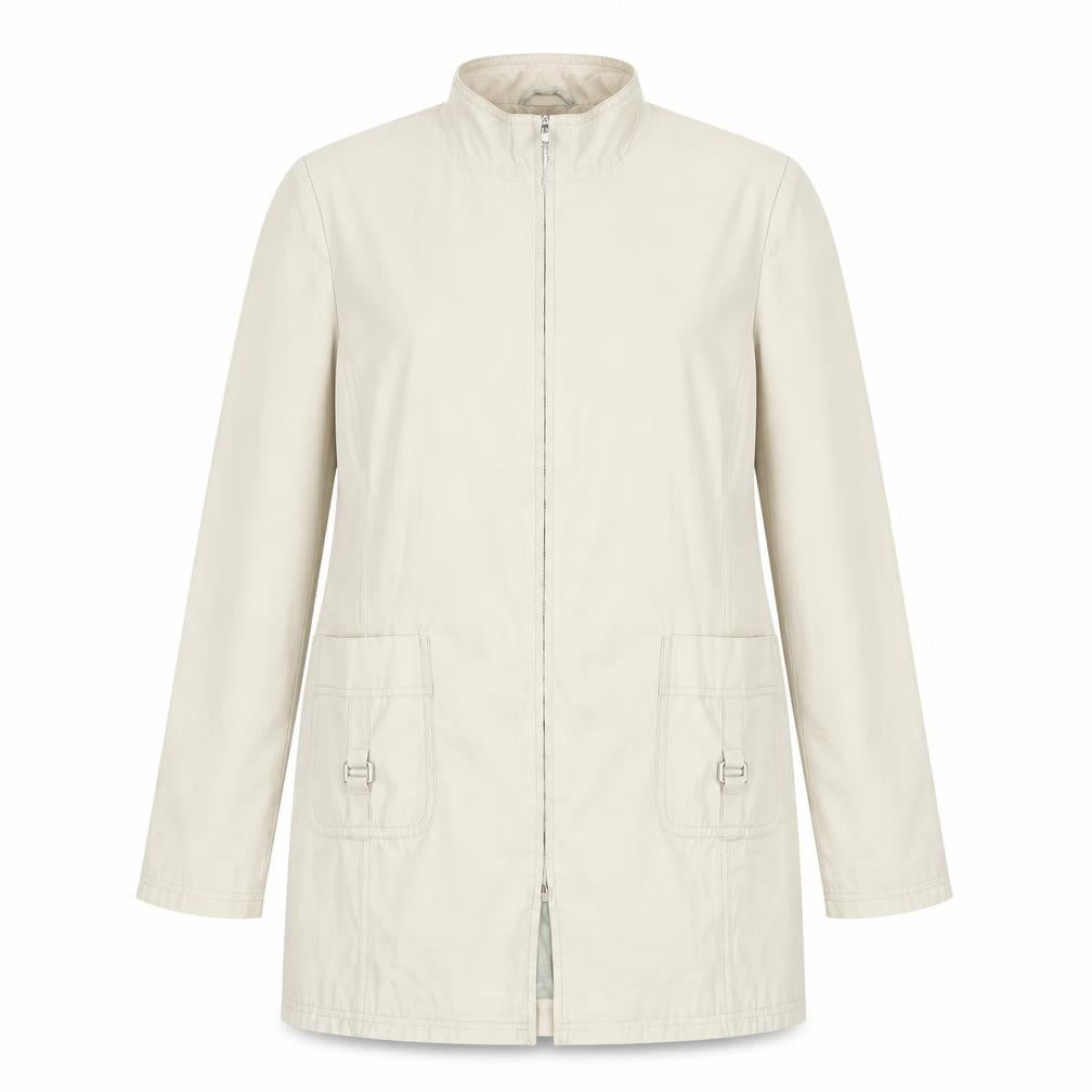 NuAge Womens Beige Jacket Coat Size 10 Zip