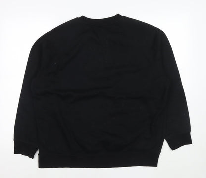 H&M Womens Black Cotton Pullover Sweatshirt Size L Pullover