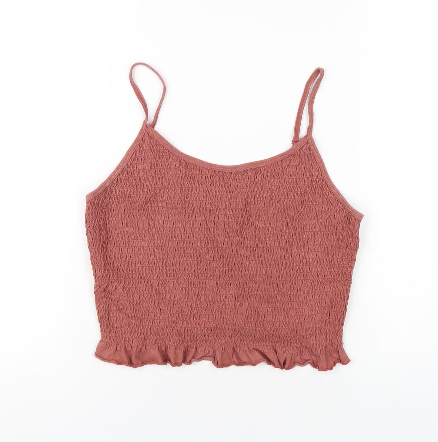 ASOS Womens Brown Cotton Camisole T-Shirt Size 10 Round Neck