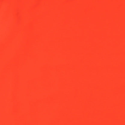 Brand and care label for Roman women’s orange polyester basic t-shirt, size L, round neck