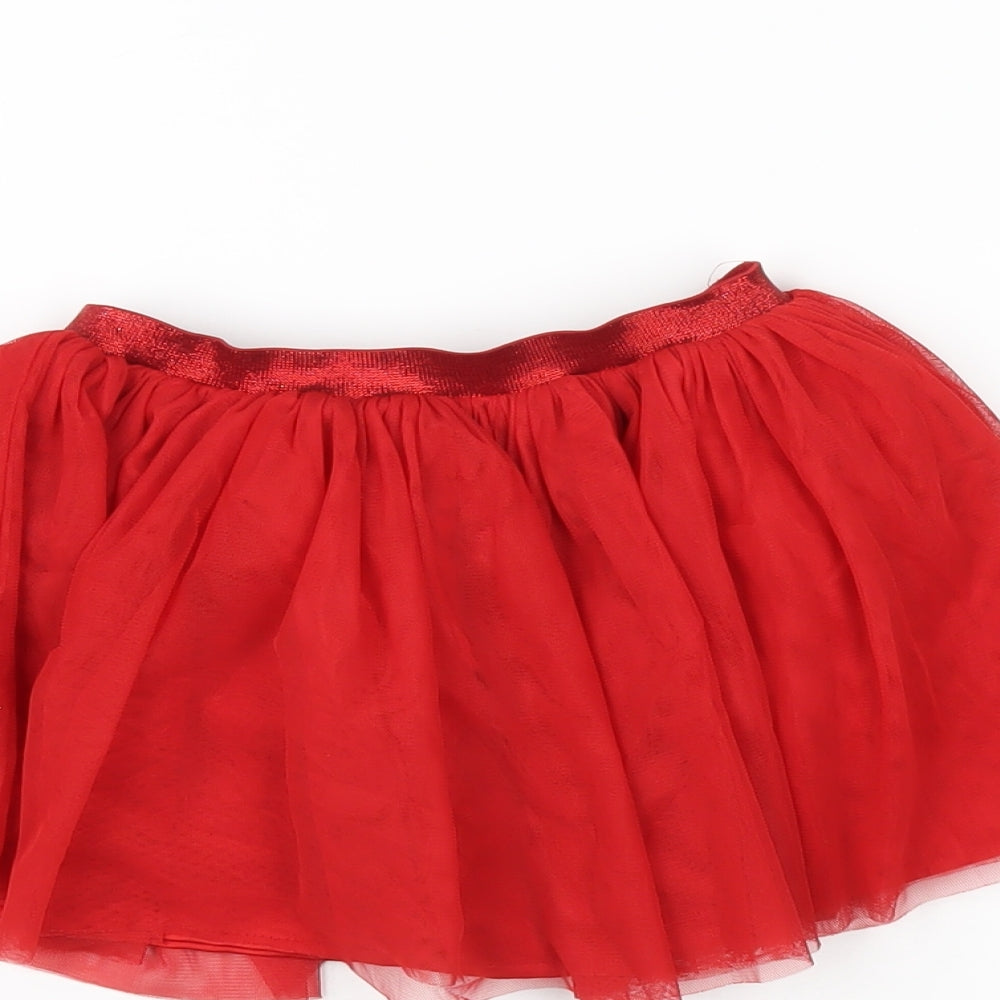 Marks and Spencer Girls Red Polyester Tutu Skirt Size 3-4 Years Regular Pull On