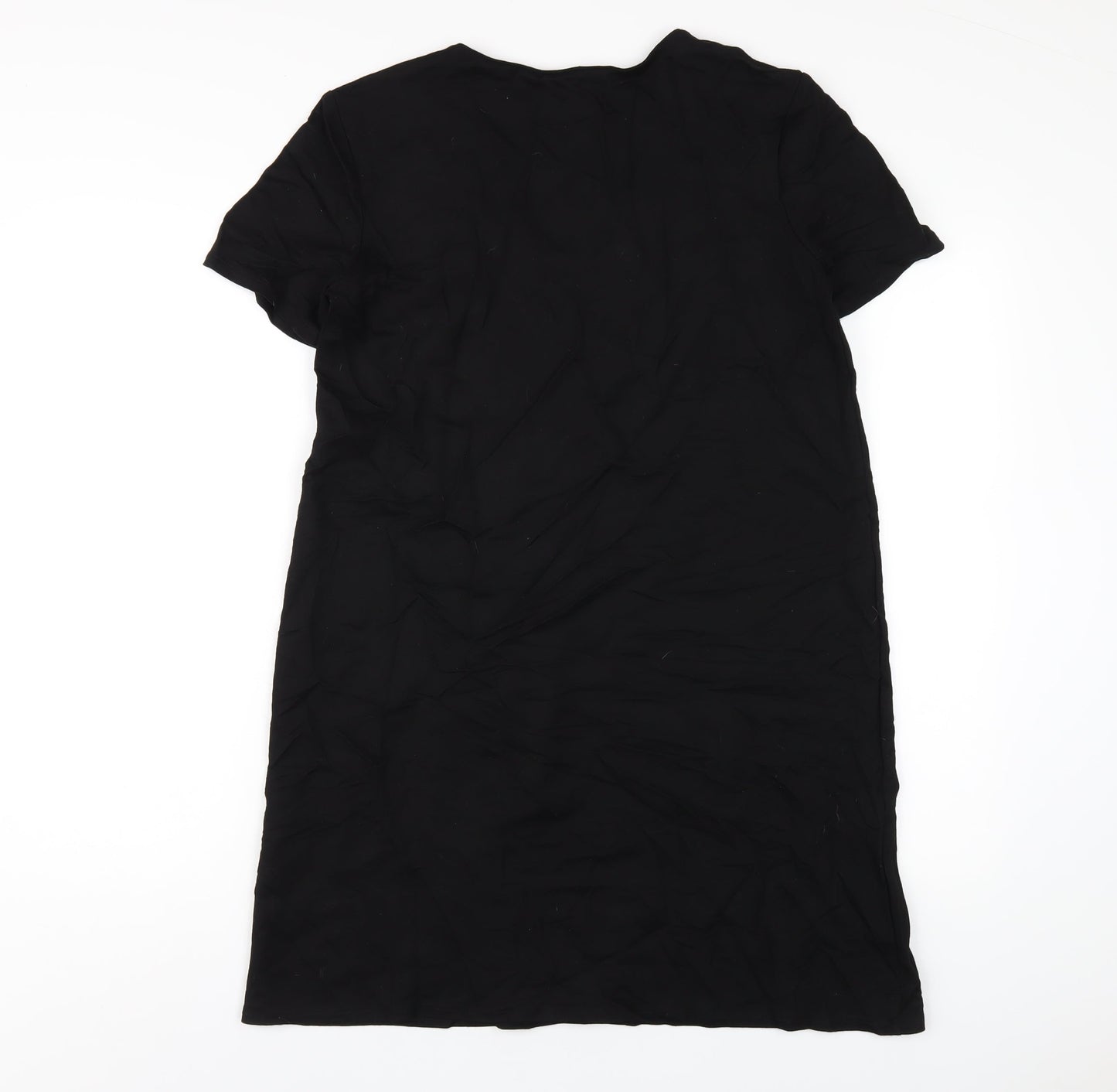 Zara Womens Black Viscose A-Line Size M Round Neck Pullover