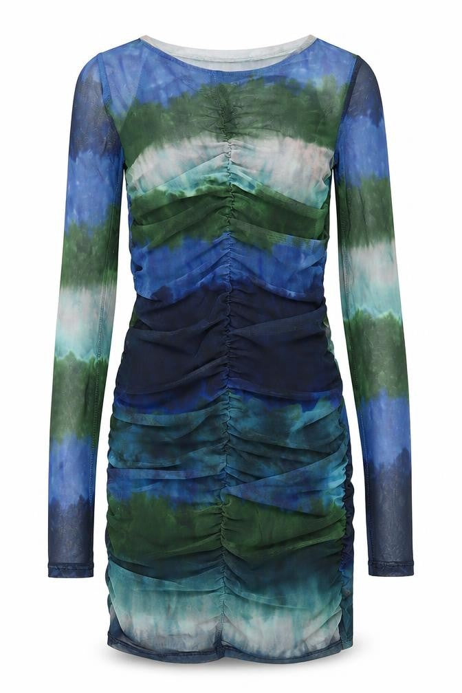Stradivarius Womens Multicoloured Tie Dye Polyester Mini Size S Round Neck Pullover