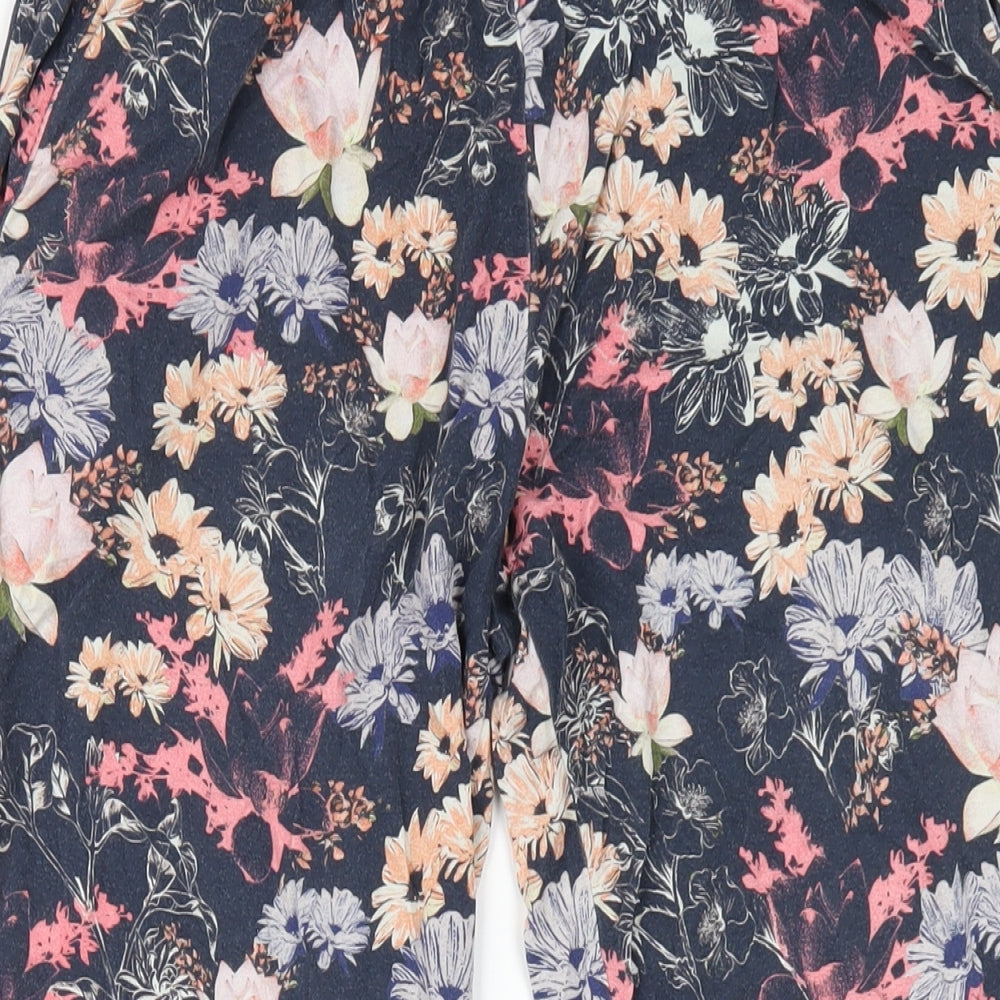 Warehouse Womens Multicoloured Geometric Viscose Trousers Size 8 L30 in Regular