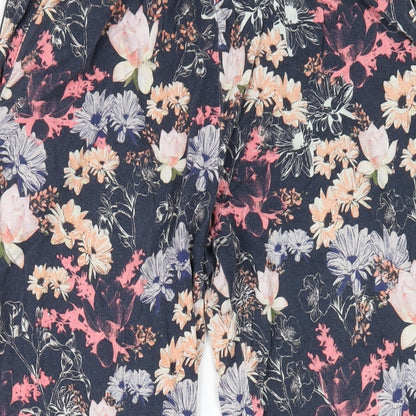 Warehouse Womens Multicoloured Geometric Viscose Trousers Size 8 L30 in Regular