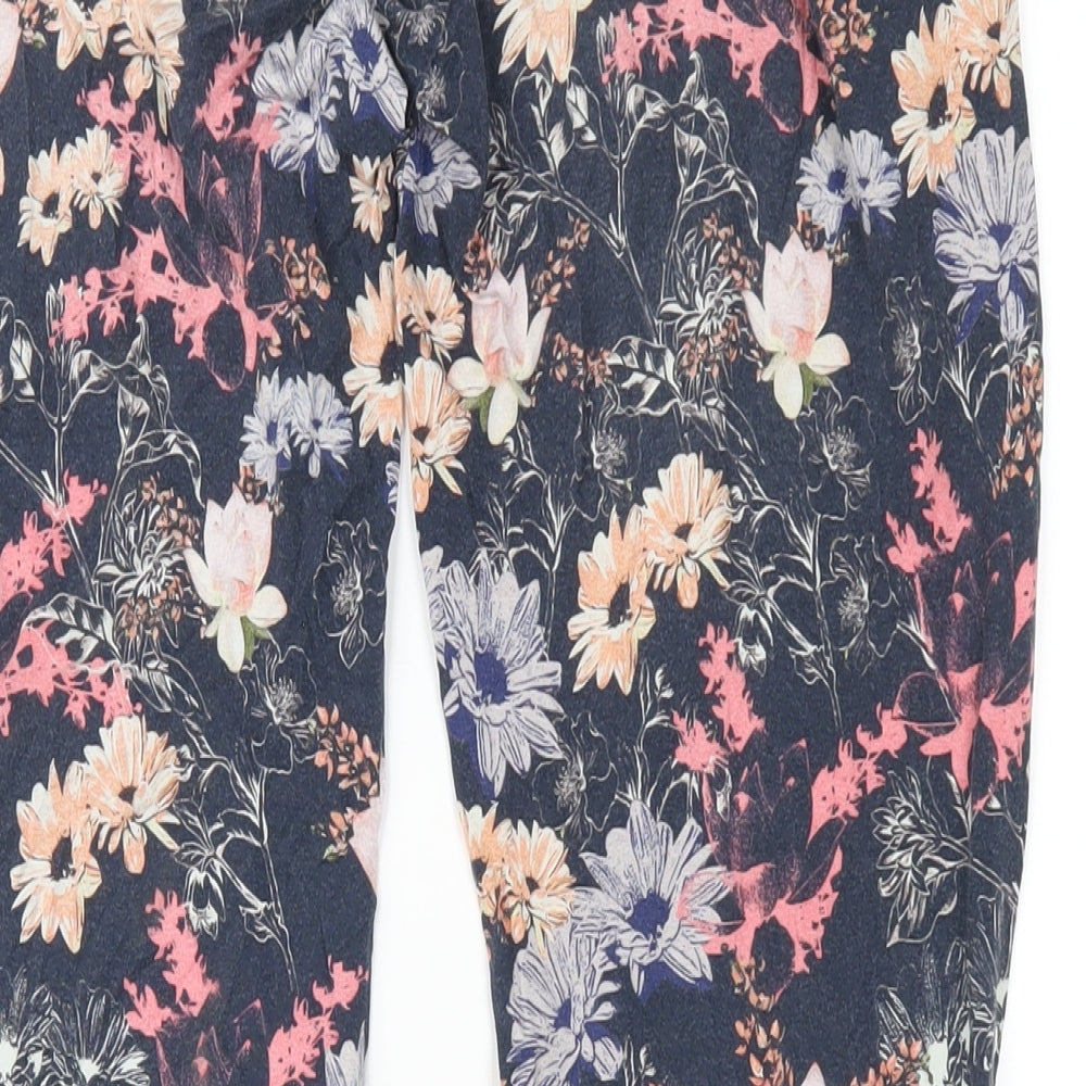 Warehouse Womens Multicoloured Geometric Viscose Trousers Size 8 L30 in Regular