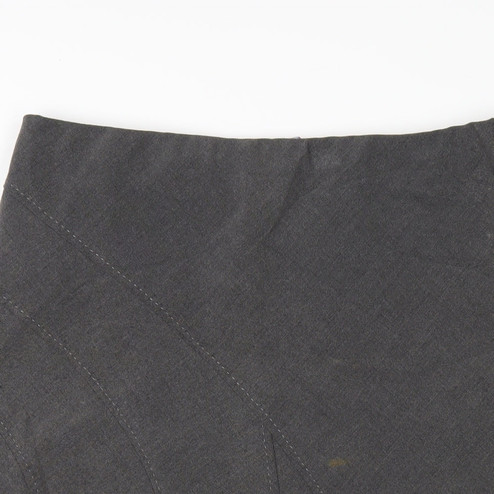 Platform Womens Grey Polyester A-Line Skirt Size 14