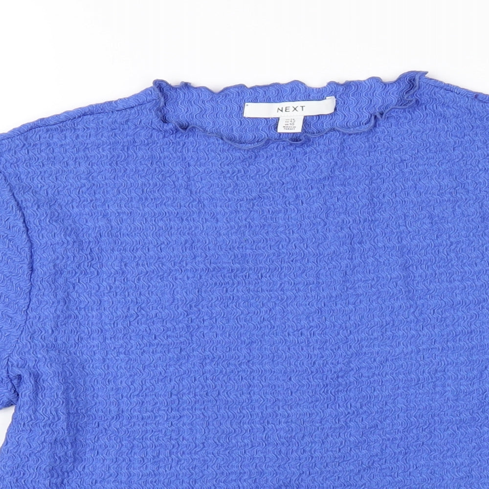 NEXT Womens Blue Polyester Basic T-Shirt Size 14 Round Neck