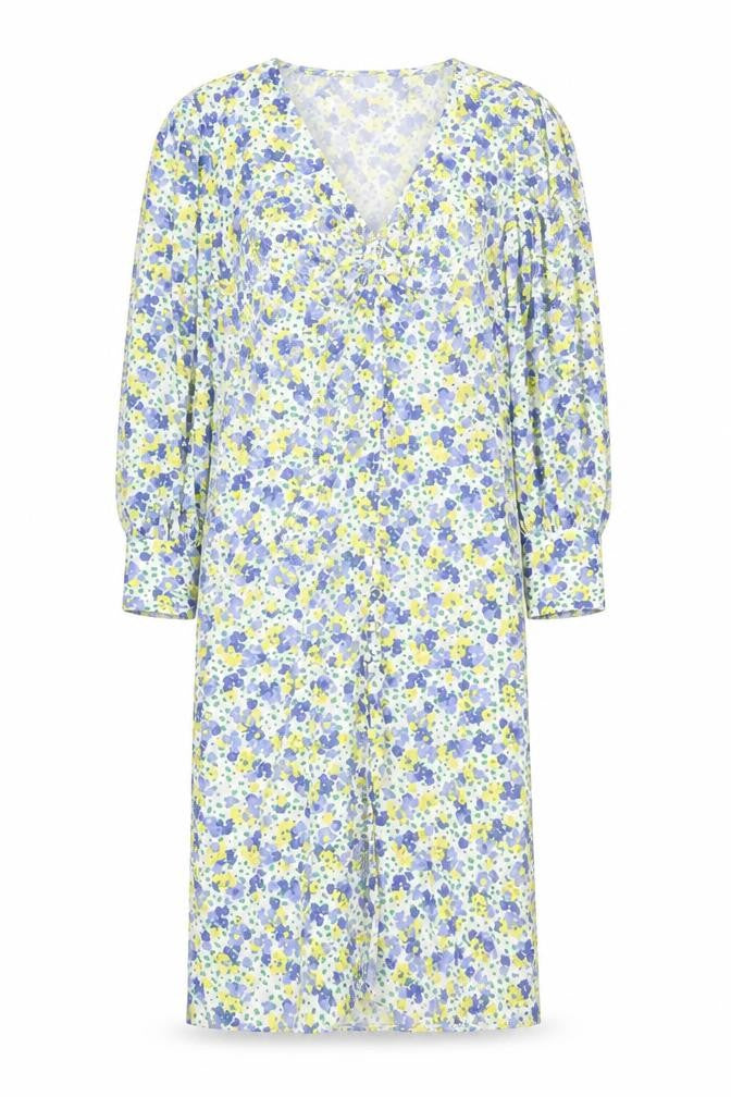 Boohoo Womens Multicoloured Floral Polyester A-Line Size 10 V-Neck Button